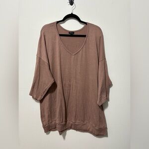 Torrid Women's  3/4 Sleeves Taupe V-Neck Dolman Knit Top Size 4